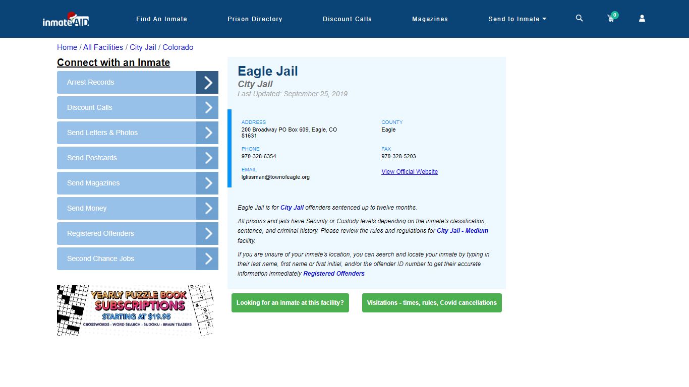 Eagle Jail | Inmate Locator